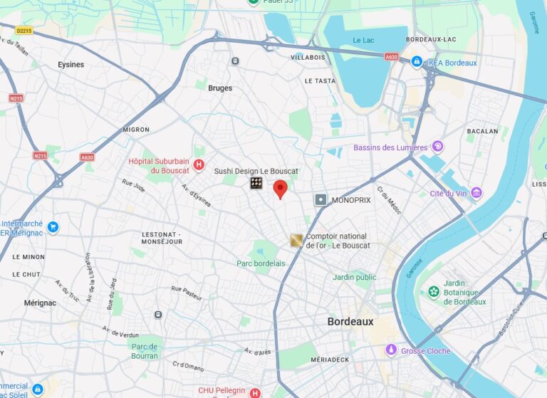 Emplacement des locaux de Thierry Blanchard au 28 rue Blanchard, Le Bouscat